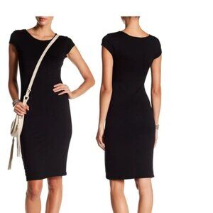 Velvet Torch Black cap sleeve Mini Dress